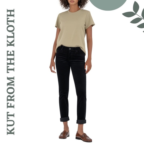 Kut from the Kloth Pants - Kut From The Kloth Catherine Corduroy Boyfriend Pants - Jewel Tone Green Size 16
